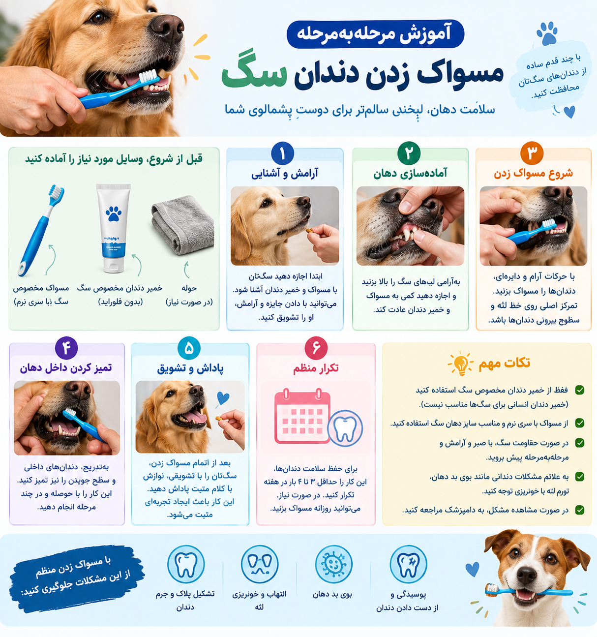 مسواک زدن سگ