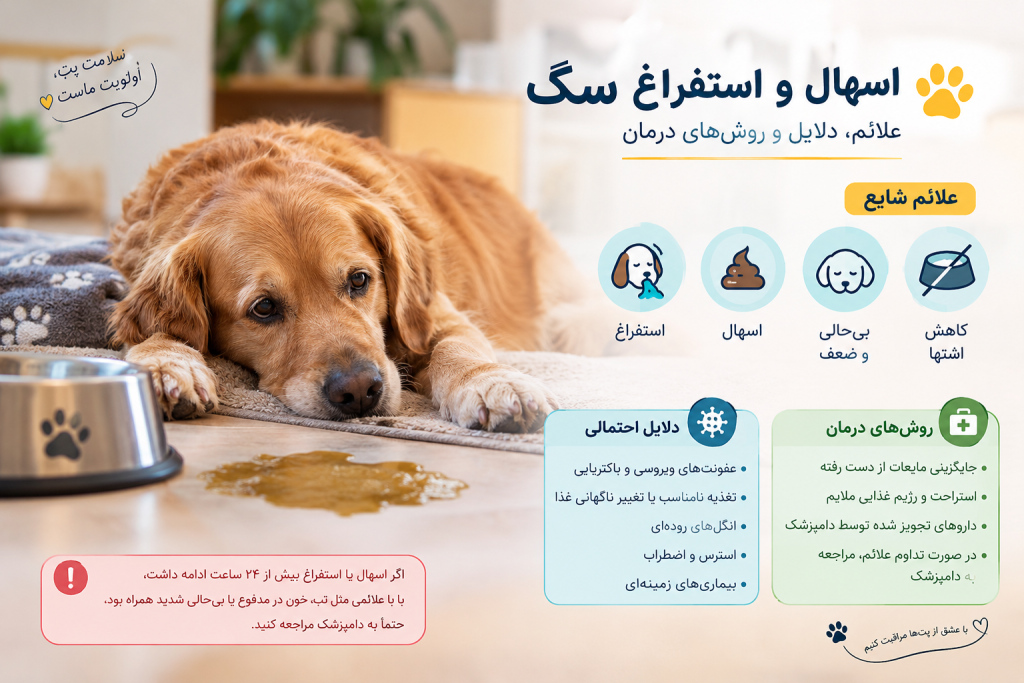 info اسهال و استفراغ سگ